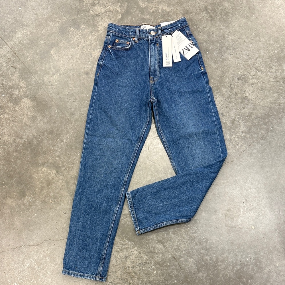 Zara High Waist Blue Jeans